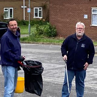 St Leger staff litter picking