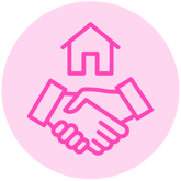 Icon of handshake and house
