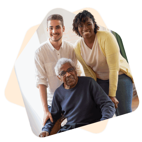 Family posing for a photograph