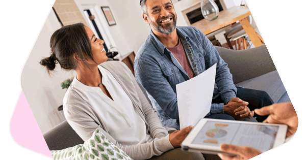 Couple discussing paperwork