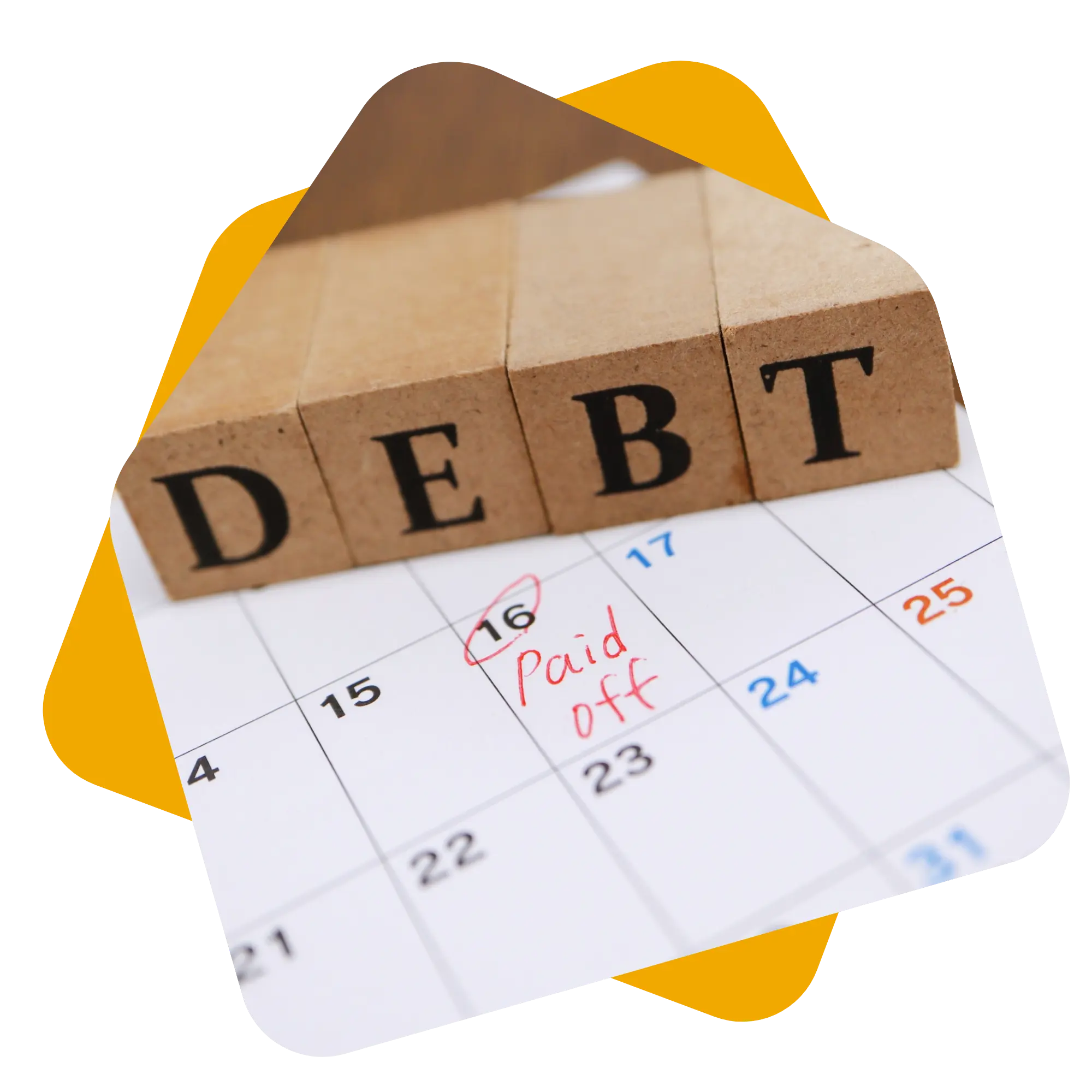 Debt paid off calendar
