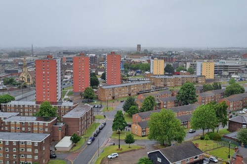 Wide shot of Balby Bridge estate